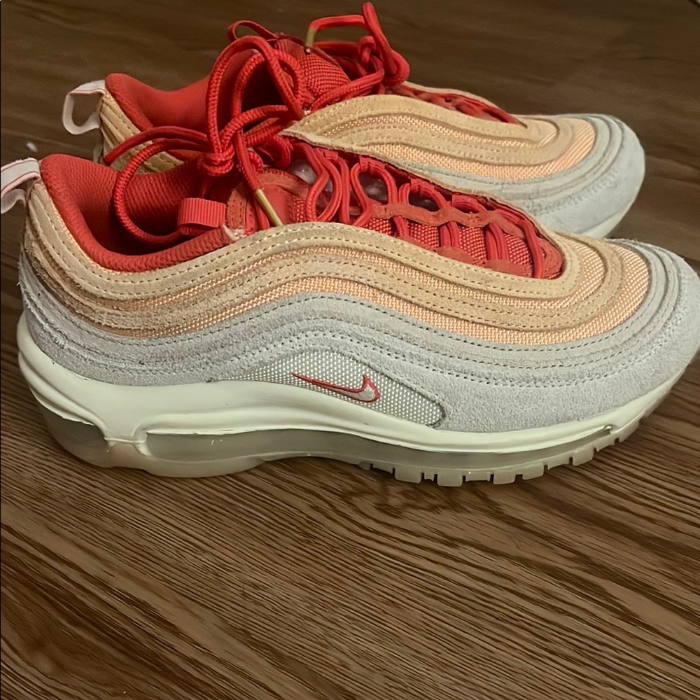 Nike Red and Cream Air Max 97 Sneakers